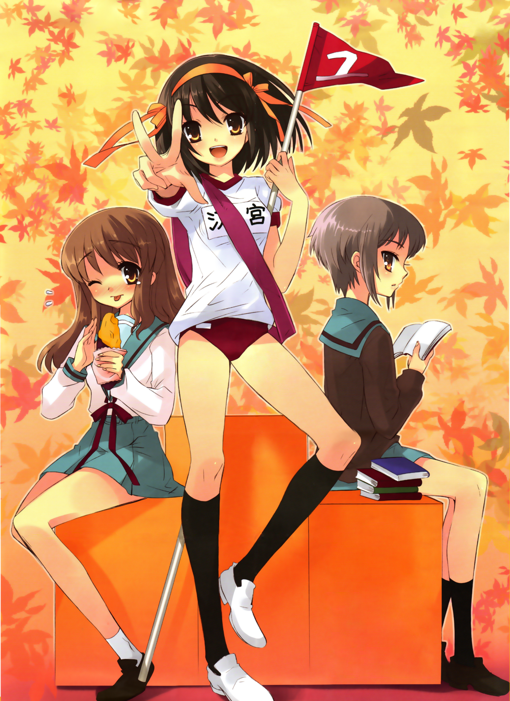 Suzumiya Haruhi Nagato Yuki And Asahina Mikuru Suzumiya Haruhi No